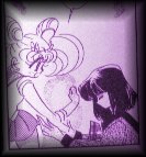 Hotaru heals Chibi-Moon's wounds